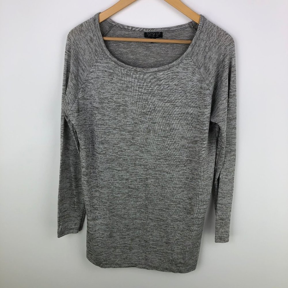 Topshop Grey Knit Lightweight Long Sleeve Sweater